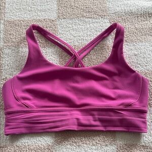 Lululemon Pink Ribbed Sports Bra
